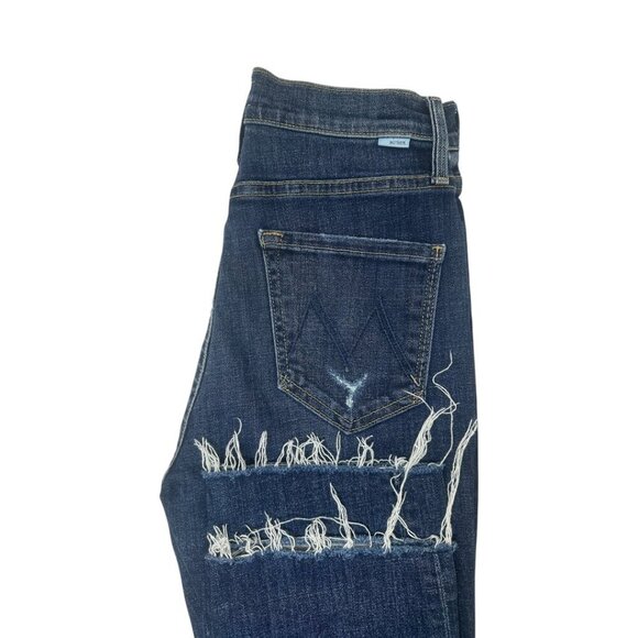 Mother High Waisted Rider Ankle Fray Jeans Size 26 In Wicked Wildflower Wash - Picture 8 of 16